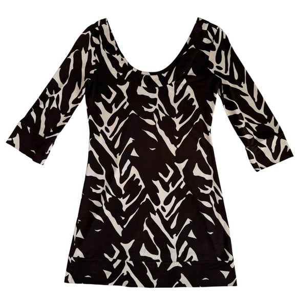 DVF Aggie Silk Jersey Dark Brown Safari 60s Mod
Shift Dress Size 4 - Picture 1 of 9